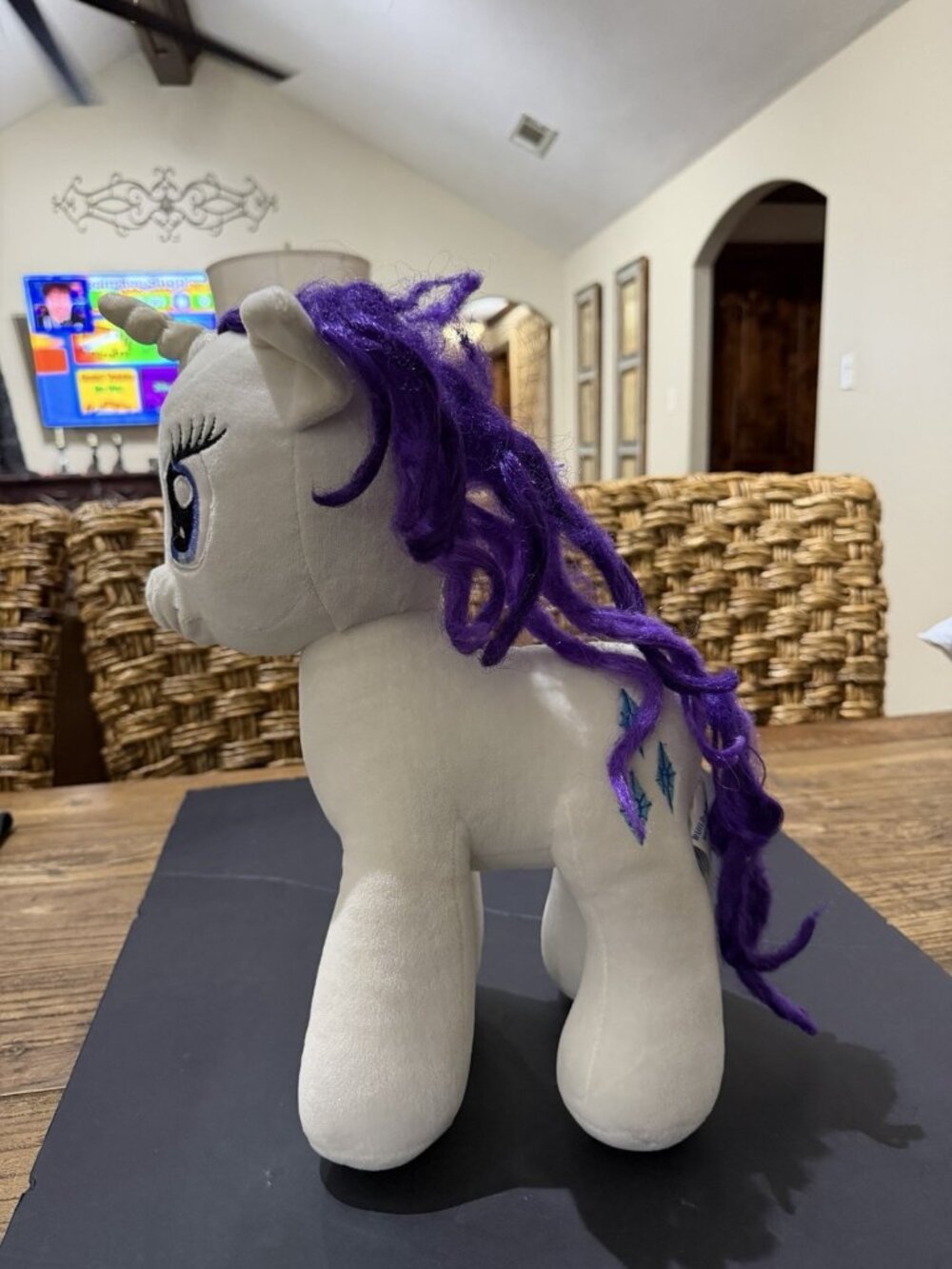 My Little Pony Unicorn '2015 White with Purple Plush 12" Tall Made in Vietnam